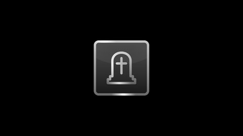 UI icon grave animation. Line icon animation with black png background.