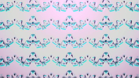 Abstract background with shiny symmetrical glass shapes. Loop animation.