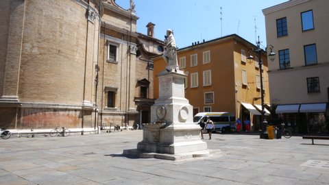 Parma, Italy,2020, july, the Steccata square