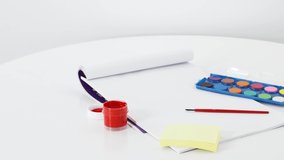Office and school supplies on white table background. - Powered by Shutterstock - Get 15% off with code: PIKWIZARD15