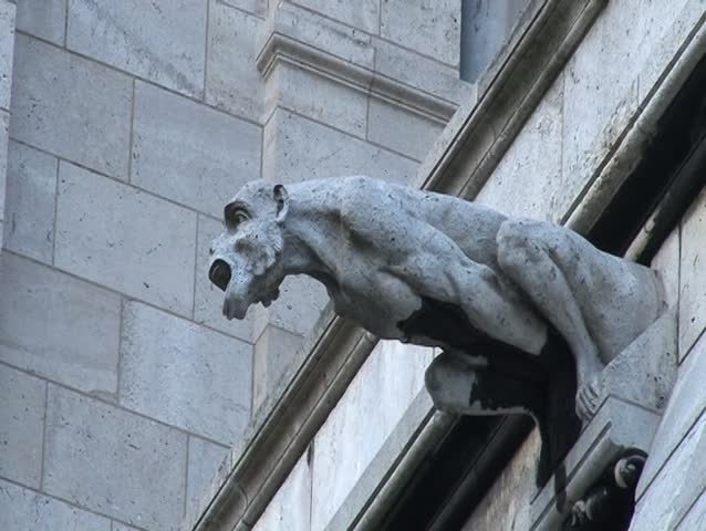 Gargoyle on church of Sacre-Coeur, Montmartre, Paris, France