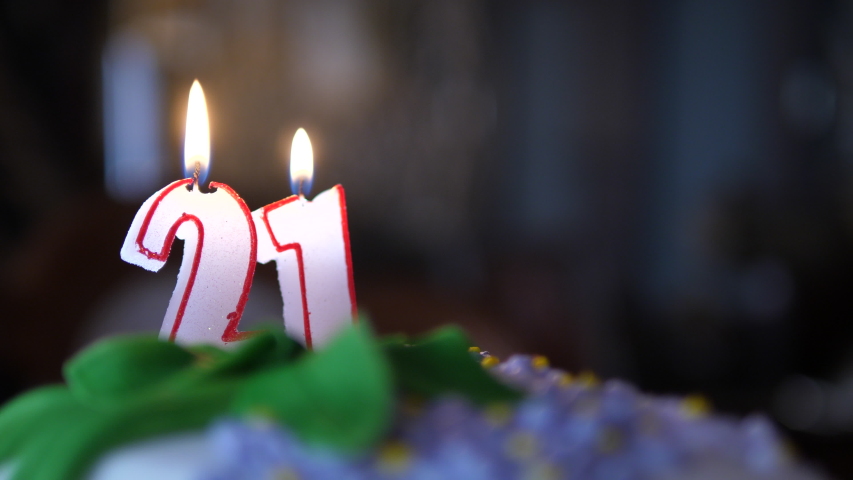 21 Birthday Cake Candles Number Stock Footage Video 100 Royalty Free Shutterstock