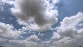 4k time lapse of beautiful blue sky with clouds background.Sky clouds.Sky with clouds weather nature cloud blue.Blue sky with clouds	