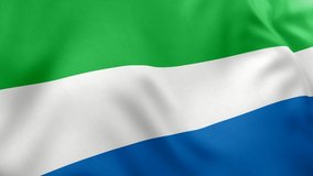 A beautiful view of Sierra Leone flag video. 3d flag waving video. Sierra Leone flag HD resolution. Sierra Leone flag Closeup 1080p Full HD video.