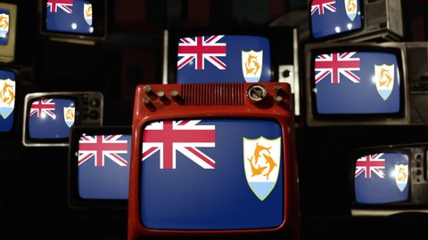 The national flag of Anguilla, a British overseas territory, on Vintage Televisions.