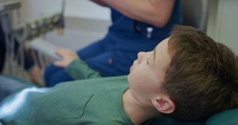 CU Boy (8-9) having dentist appointment / Hove, Sussex, England, United Kingdom