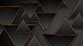 Black and bronze triangles abstract tech geometric motion design. Seamless looping. Video animation Ultra HD 4K 3840x2160