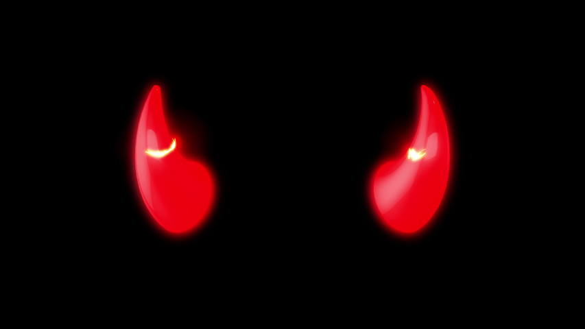 Set of 6 Red devil horn animation on transparent background. Alpha channel. Good and evil concept. Suitable for such videos as about Halloween, mystical movies, comedy, music videos, memes, etc. | Shutterstock HD Video #1055860811