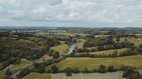 River Severn in the Severn Valley UK aerial