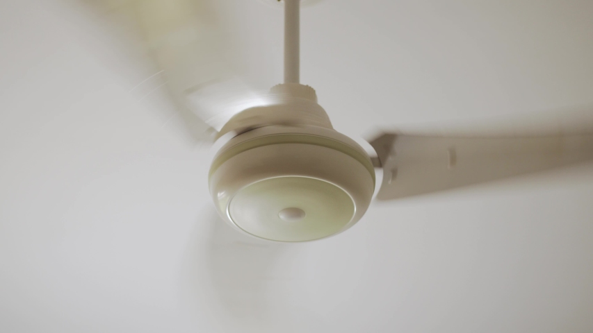 Ceiling fan turned on and running