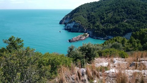 italian sea coast of Gargano in Puglia region - south Italy .