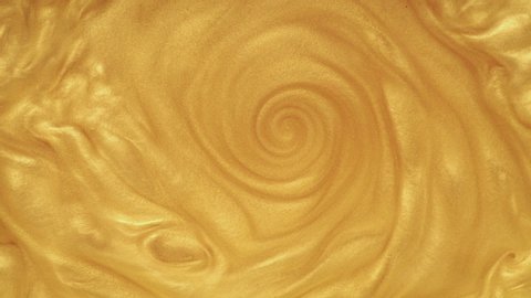 Golden liquid with animated movement. Golden wave and pulsation of background movement. Gold whirlpool animation