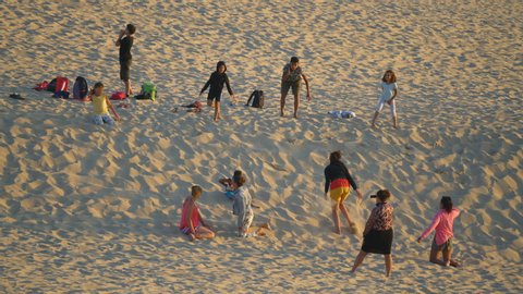 DUNE OF PYLAT, FRANCE - 18TH JULY 2019: Tourists and local people on the Dune of Pylat, France, Europe.