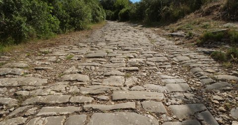 The Roman road Ambrussum, Villetelle, Occitanie, France.