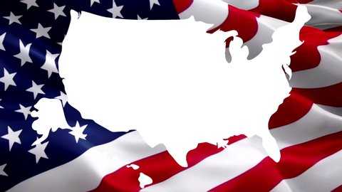 Video of American flag map waving. United States of America map waving video gradient background. Waving Flag United States Of America. USA flag for Independence Day, 4th of july US American Flag Wavi