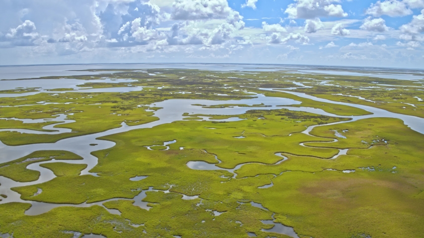 Gulf of Mexico Reverse Aerial Beautiful | Shutterstock HD Video #1055953754