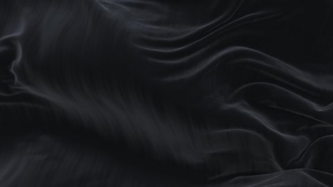 4k seamless Wave Black satin fabric Background.Silk cloth fluttering in the wind.tenderness and airiness.3D digital animation of a waving cloth. 