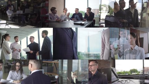 Business concept. Composition of various video clips representing the life business Video de stock