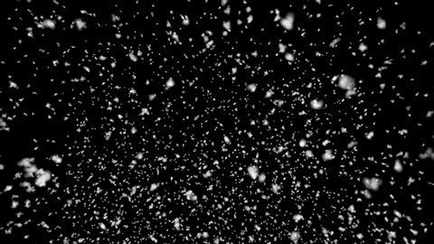 Natural snow falling isolated on black. Perfect for compositing onto your VFX scenes. 