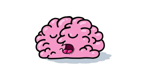 Cartoon sleeping brain. Symbol of Good for any video material with concept like training or for explainers.