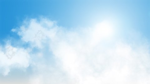 Animation of a Blue Sky with Clouds in Slow Movement at a Shiny Day, 4k resolution, Travelling