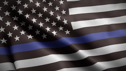 39 American Flag With Thin Blue Line Stock Video Footage - 4K and HD Video  Clips | Shutterstock