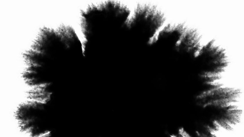 Set of 5 video transitions of black expanding paint stains on white backdrop. Can be used as a graphic element, a luma matte to reveal images or transition between clips. Royalty-Free Stock Footage #1056021365