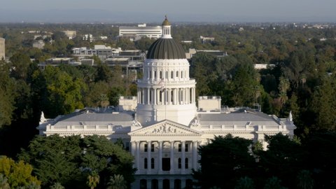 Drone Sacramento Capitol Building 4K 24FPS
