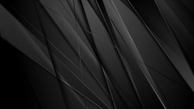 Black glossy stripes abstract tech corporate motion background. Seamless loop. Video animation Ultra HD 4K 3840x2160