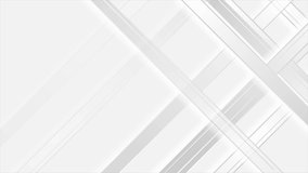 Grey and white smooth stripes technology design. Abstract geometric motion background. Seamless looping. Video animation Ultra HD 4K 3840x2160