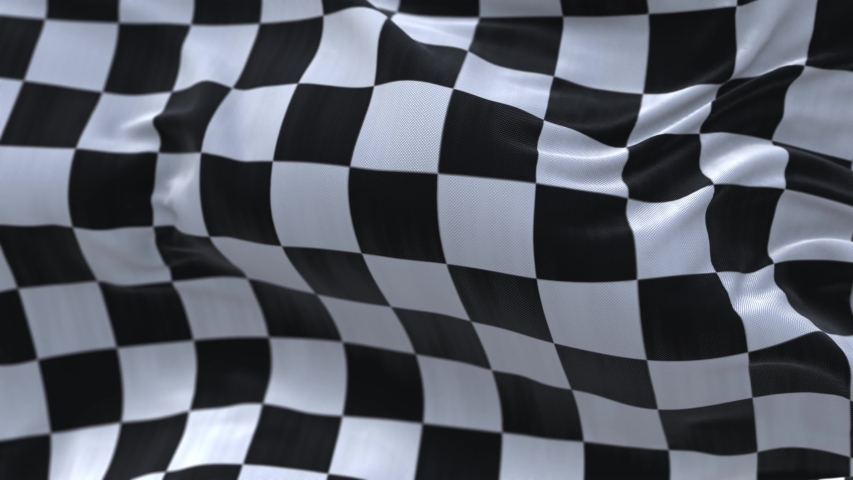 4k Checkered Race Flag Check Flag wavy silk fabric fluttering Racing Flags,seamless looped waving background.Silk cloth fluttering in wind.3D digital animation plaid Formula One car motor sport.  Royalty-Free Stock Footage #1056028778
