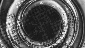 Black and white vintage grunge motion design with circles. Seamless looping. Video animation Ultra HD 4K 3840x2160