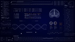 HUD technological futuristic background.DNA.
User Interface, UI.Technological sci fi screen.Animated texture. Medicine needs. Blue - Powered by Shutterstock - Get 15% off with code: PIKWIZARD15