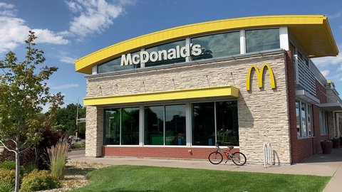 STILLWATER, MN/USA - JULY 17, 2020: McDonald's restaurant exterior and trademark logo.