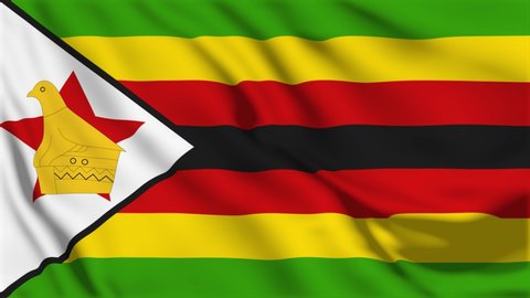Waving flag loop. National flag of Zimbabwe