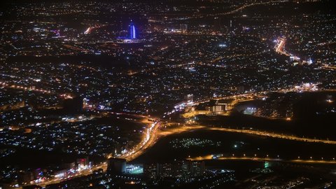 Time-lapse of Sulaymaniyah city centre by night