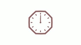 New red gray counting down clock animation video footage on white background