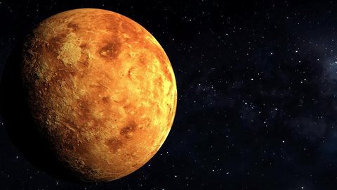 Venus full rotation one time .without atmosphere space scene.
