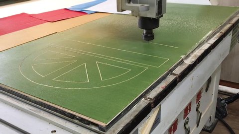 CNC router computer cutting wood cutting work