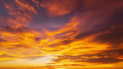 Time lapse video amazing Scene of Colorful sunset with Moving clouds background in nature and travel concept wide angle shot Panorama shot Apple Proress 422(HQ) 3840x2160 resolution