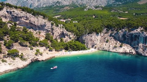 Nugal nudist beach Croatia Makarska drone