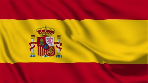 Waving flag loop. National flag of Spain