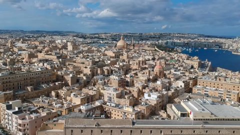 Beautiful architecture in Valletta, capital city of Malta