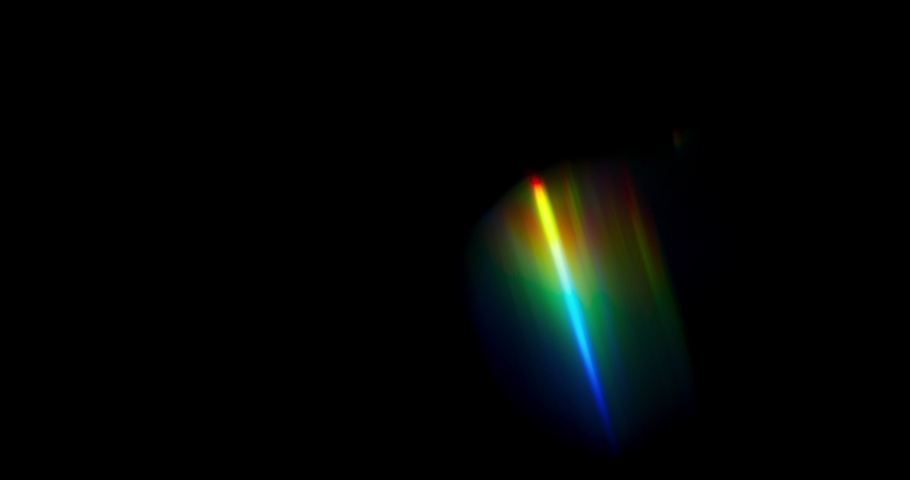 Multi-Colored Rainbow Light Flares Prism Rainbow Light Flares Overlay on Black Background