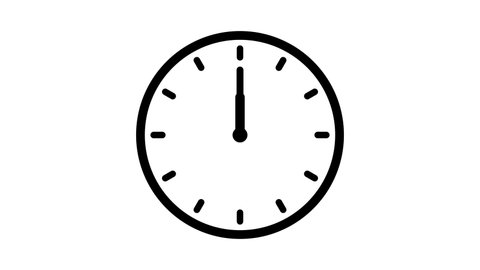 Clock Animation in 12 Hour Loop animation with optional luma matte. Alpha Luma Matte included.
