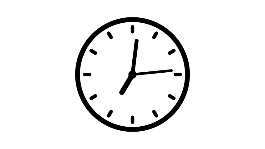 clock-animation-12-hour-loop-optional-stock-footage-video-100-royalty