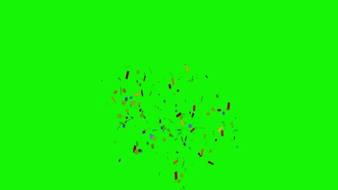 Colorful 3D animation of confetti falling on green screen so you can easily put it into your scene or video. Celebrate the holidays with it.
