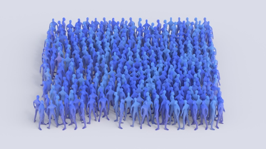 Herd immunity demonstration, showing spread of disease in three situations, first none, second some, third adequate immunity. Only with adequate immunity will spread stop. Royalty-Free Stock Footage #1056166004