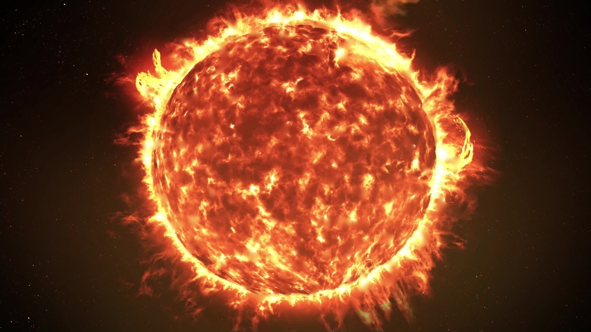 The Sun with Large Solar explosions, Realistic Red Planet
Sun surface with solar flares, 3d rendering
