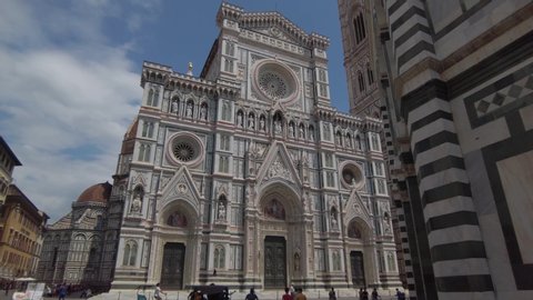 Cathedral of Florence. Duomo di Firenze. Italy. 4K hyperlapse. Timelapse.
